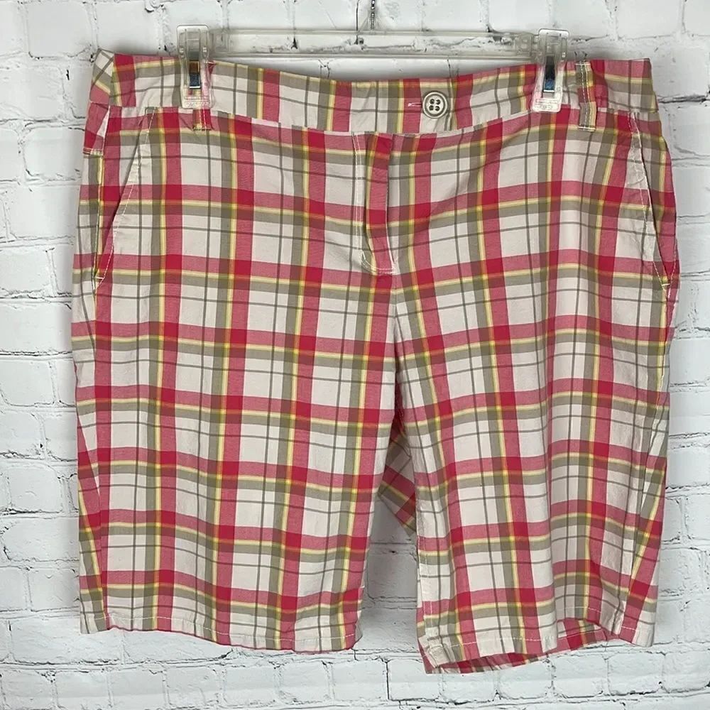 New York & Company Plaid Bermuda Shorts Size 14